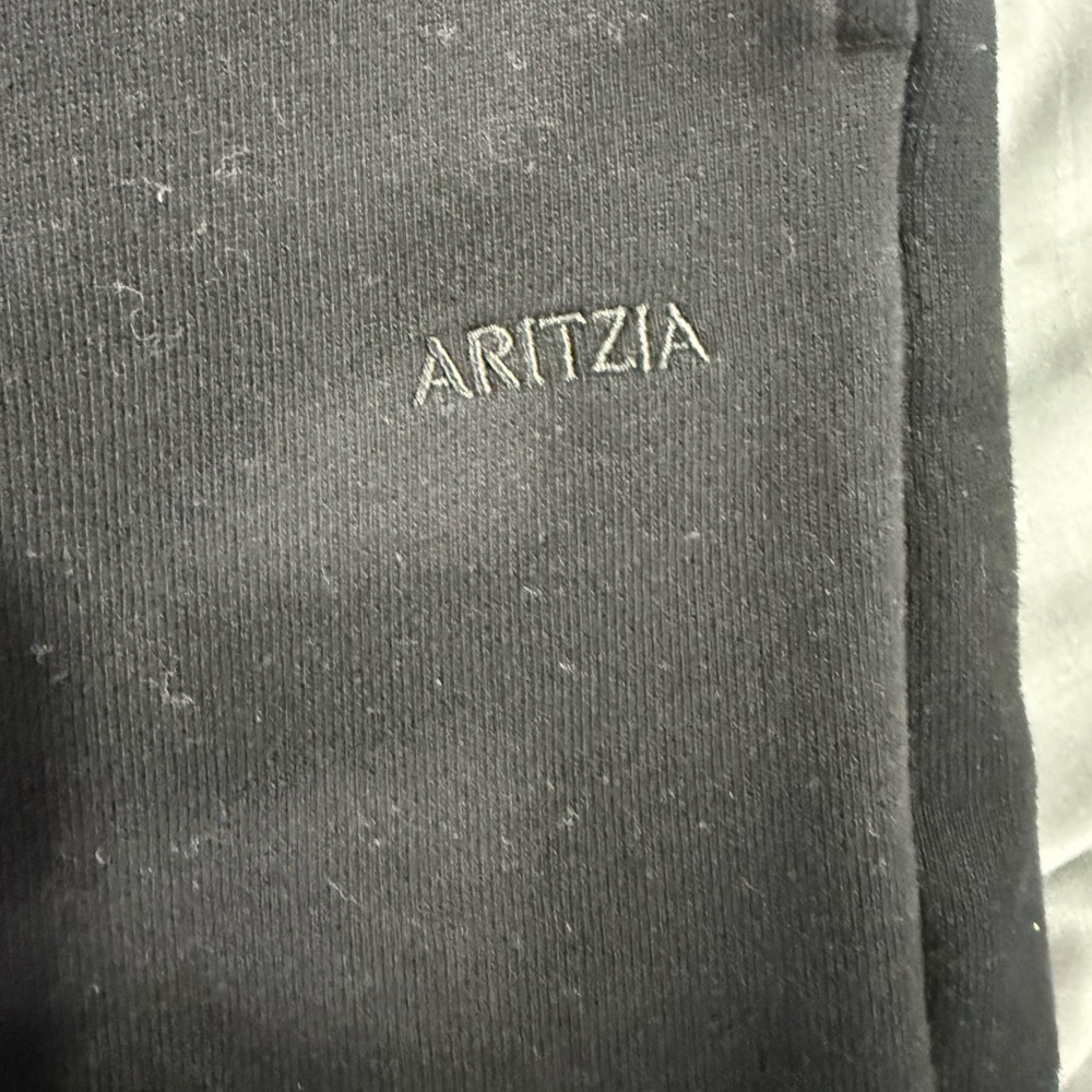 Aritzia Black Track Joggers with Subtle Logo